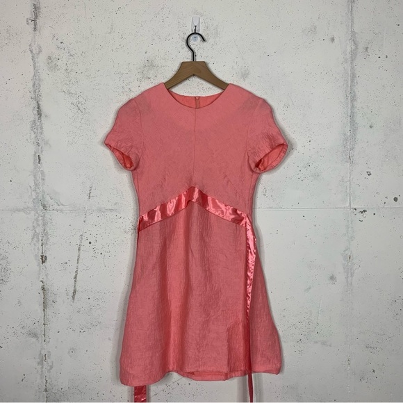 Sandro Isasure Silk Sash Satin Dress Size 3 M/L - Picture 3 of 11